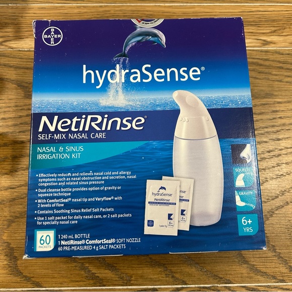 Hydrasense NetiRinse nasal & sinus irrigation kit 60 packets and 1 bottle - Picture 2 of 5